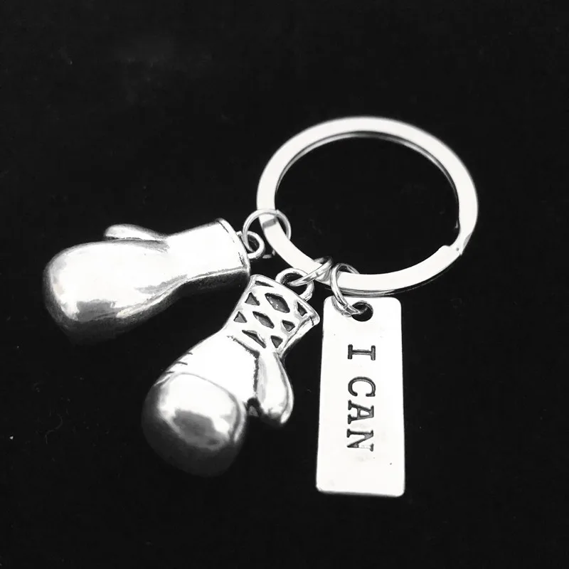 I Can Boxing Glove Exercise, Fitness and Strength Training,Key Chains, Silver Color, Women Jewelry Man Accessory Pendant Fashion