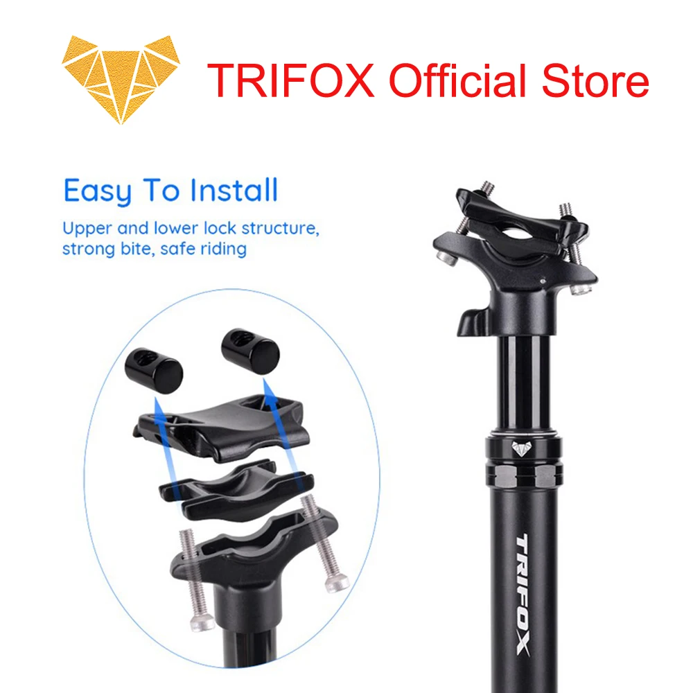 

TRIFOX Official Store AIR Bike Length 440mm (125mm travel) Linelength 1500mm Dropper Tube Seatpost Upper Routing (APS309)