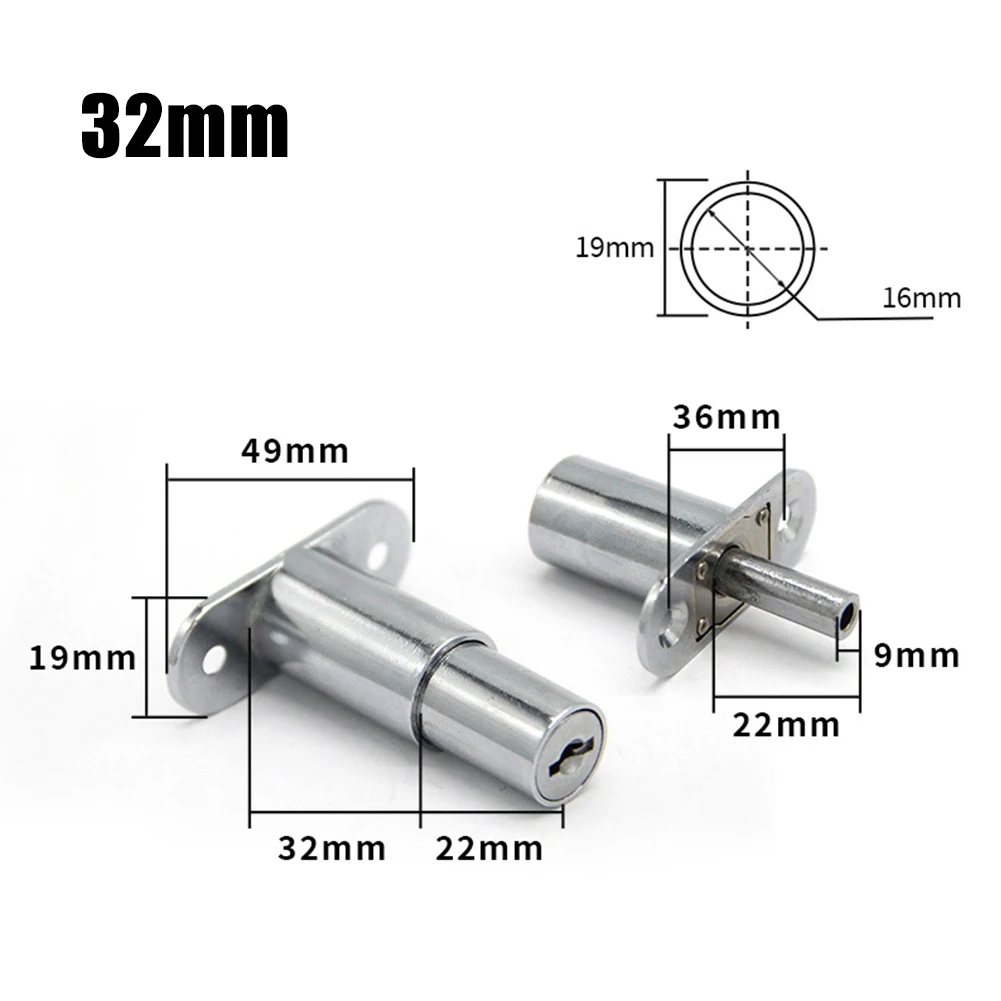 Glass Lock Sliding Door Lock Closet Showcase Furniture Cylinder Head Plunger Lock With Keys Display Cabinet Door Locks Furniture