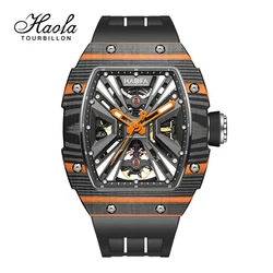 Haofa Mechanical watch Man Luminous 3D Hollow Skeleton Carbon Fiber 316 Stainless Steel Sapphire Crystal Automatic Movement 1929