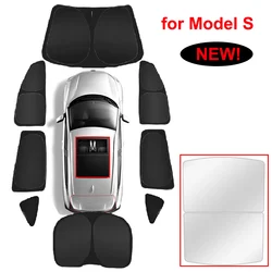 Car Sun Shade for Tesla Model S 2024 Skylight Windshield Sunshade Cover Protector Side Window Privacy Blind Sunroof Shading Kids