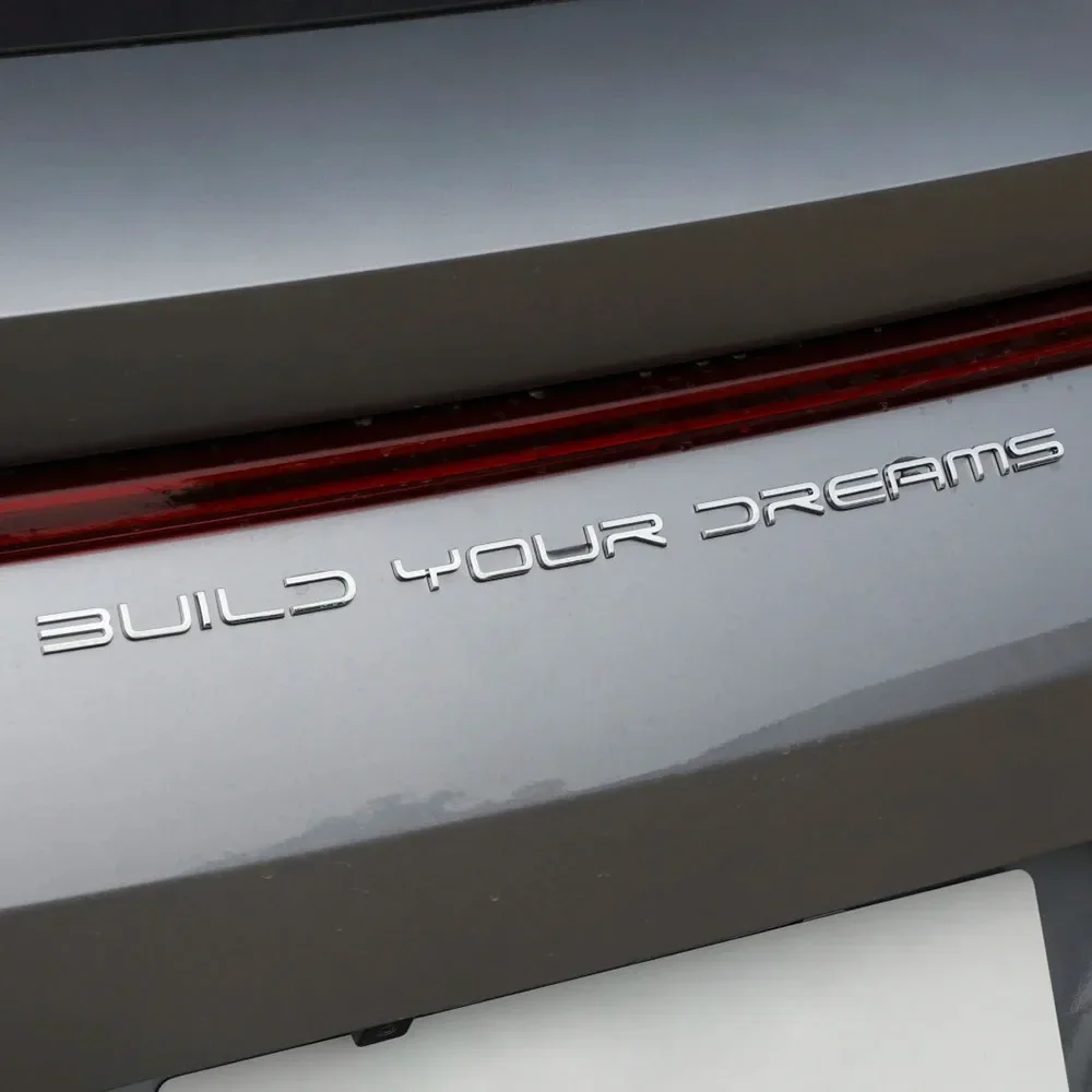 3D ABS Build Your Dreams Car Trunk Logo Badge Emblem Decals Sticker For BYD Dolphin Seal Han Tang EV Song Yuan Plus Atto 3 Qin
