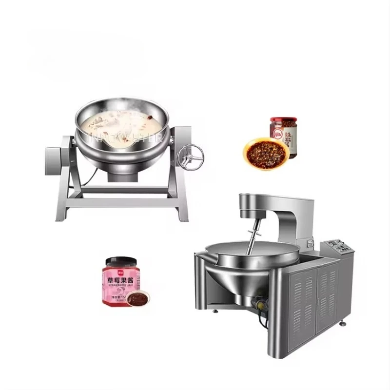 

Custom 200L Electric Heating Tomato Sauce Jacketed Cooking Kettle Caramel Halwa Making Machine with Mixer Factory Use