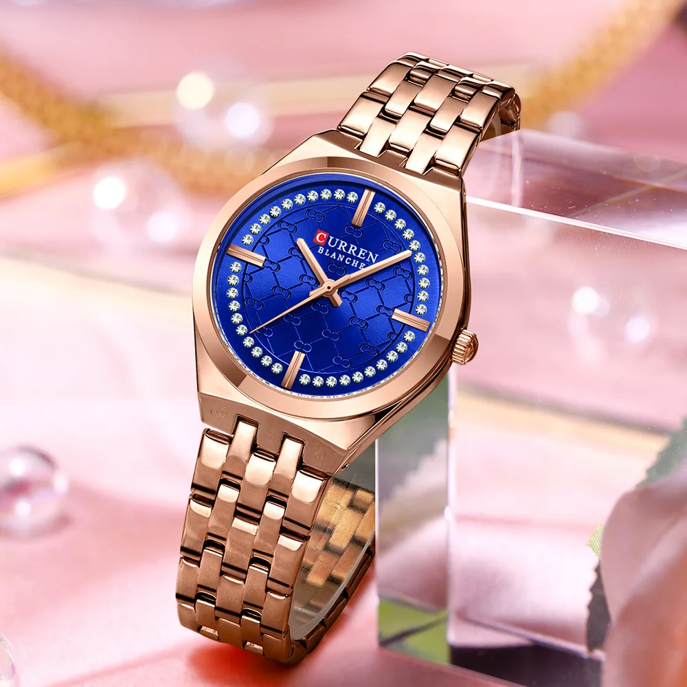 CURREN Fashion Quartz Women's Watches Luxury Dress Stainless Steel Bracelet Waterproof Wristwatch for Ladies