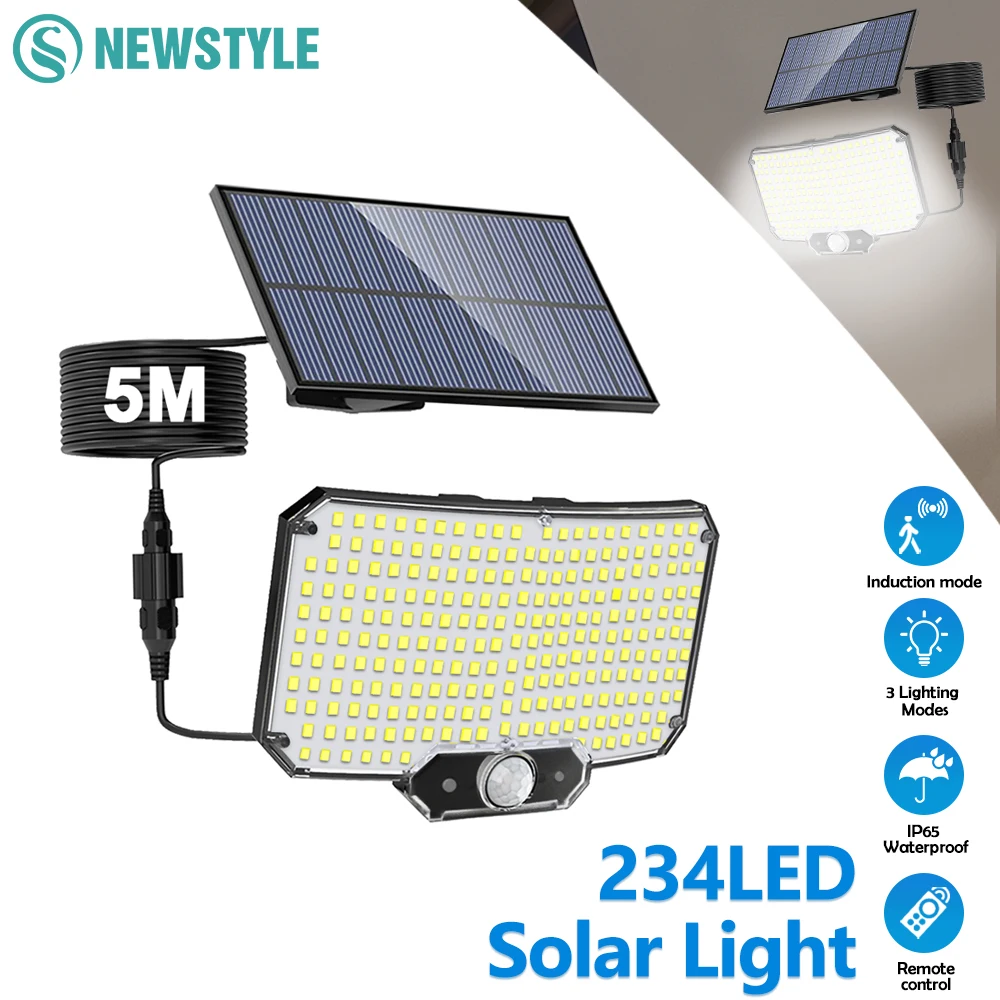 

234/280 LED Solar Lights for Outside Motion Sensor Solar Flood Lights Waterproof Solar Powered Security Spot Wall Lights Garden