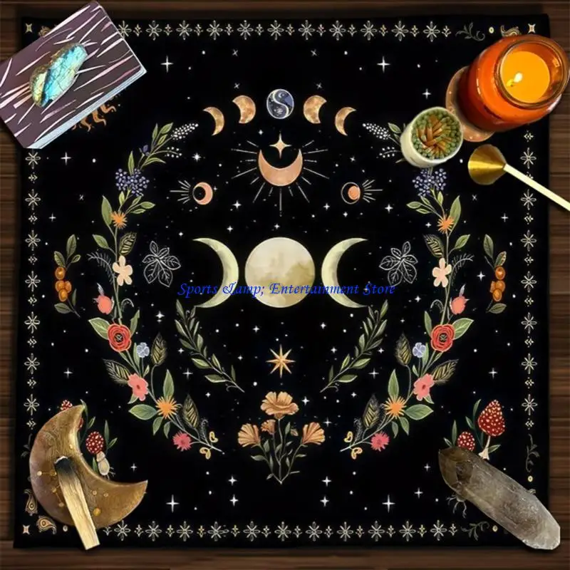 G7NF Moonphases Altares flores Tarot Tapestria Tapiz suministros