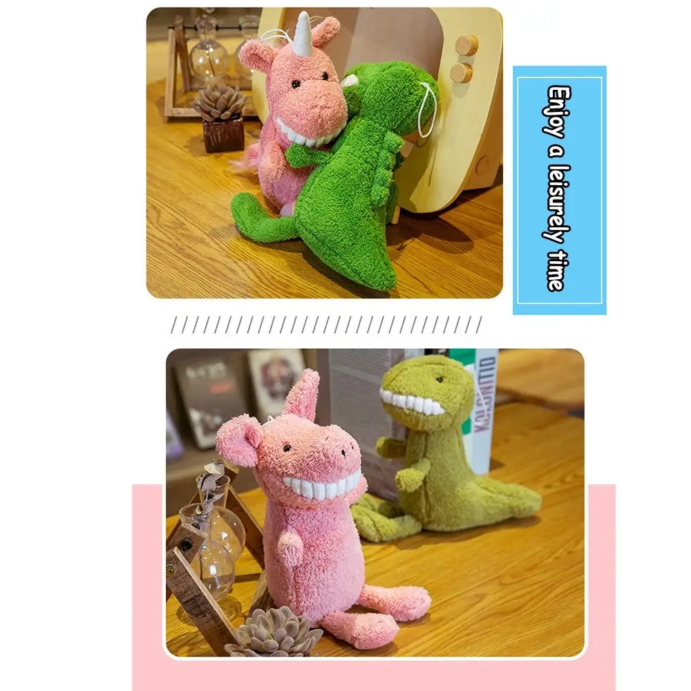 Funny 30CM Smiling Big Teeth Plush Toy Soft Cute Stuffed Animal Doll Nifty Pig Dinosaur Crocodile Rabbit Shark Kids Toys