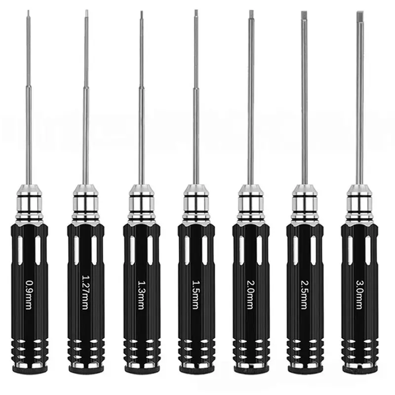 LICE-Precision Hex Screwdriver Set 7PCS RC Tool Kit For Hobby For RC Repair, 0.9-3.0Mm Wrench For SCX24 Traxas Redcat Trucks