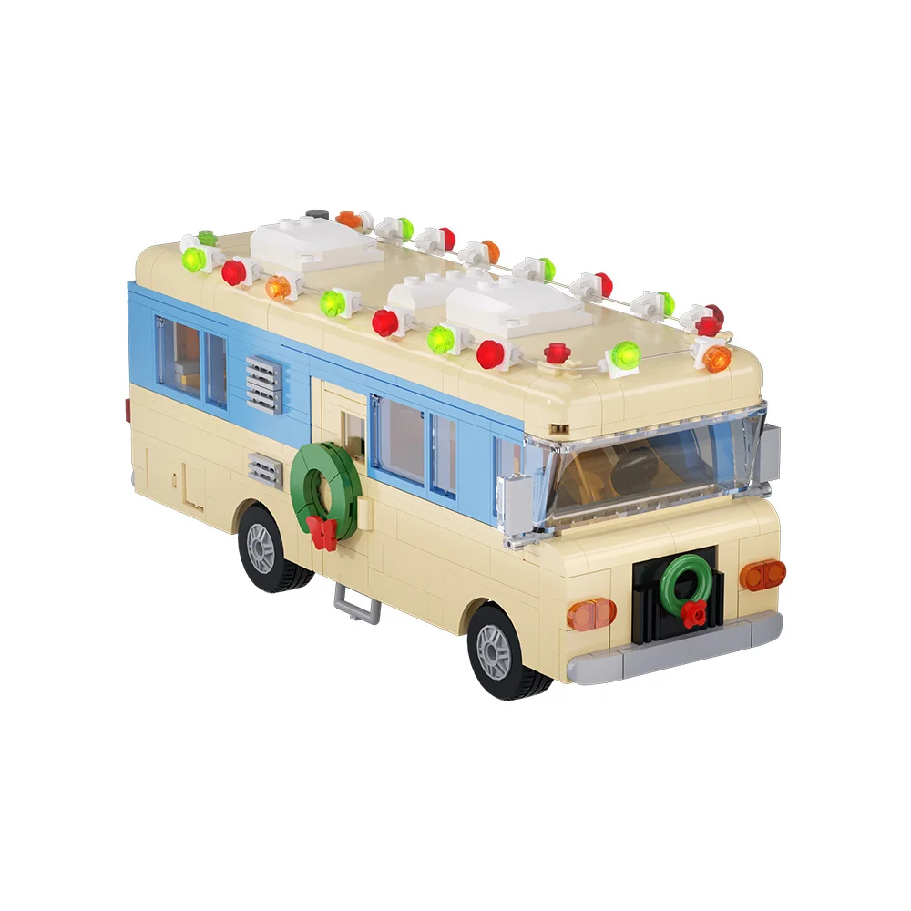 

MOC Christmas Vacation Eddie's RV Building Blocks Model Travel RV Camping Car Bricks DIY Assembled Toys Kids Christmas Gifts