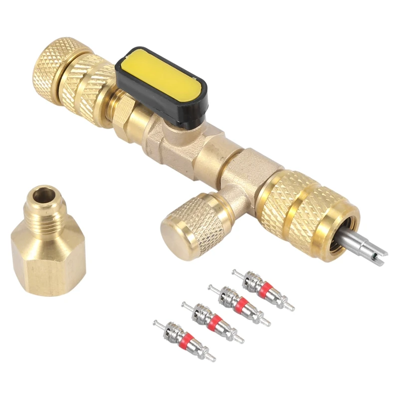 Valve Core Remover & Installer With Dual Size SAE 1/4 & 5/16 Port For R22 R410A HVAC System