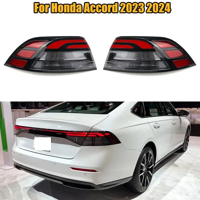 

Для Honda Accord 2023 2024, автомобильный светодиодный задний фонарь, задний бампер, стоп-сигнал, указатель поворота, предупреждение
