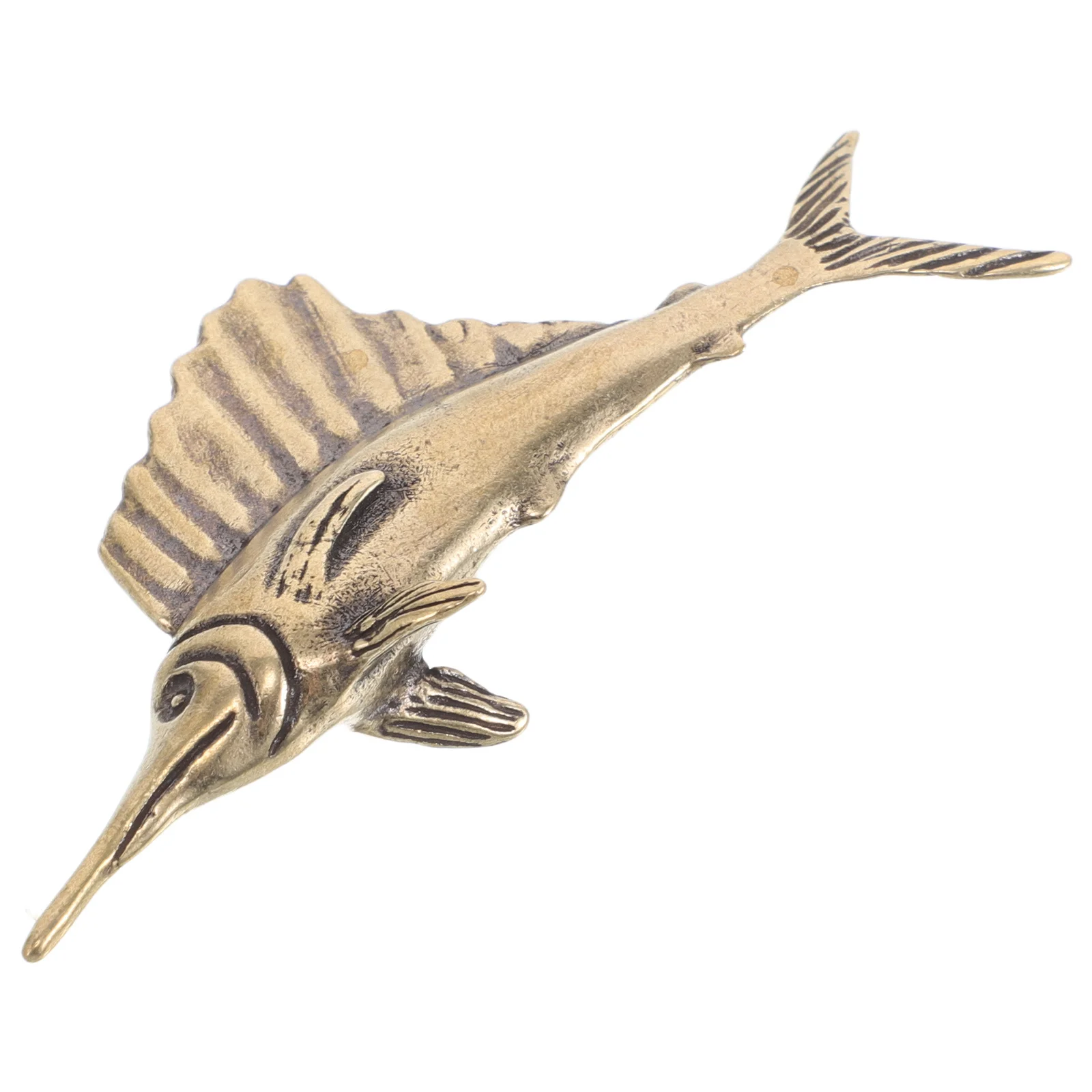 

Brass Miniature Vintage Ocean Fish Statue Handmade Sea Creature Ornament Tea Ceremony Pet Desktop Decoration Teaware Accessory