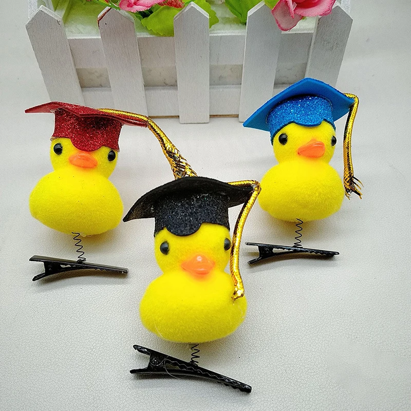 Cartoon Funny Doctorial Hat Cowboy Hat Little Yellow Duck Hairpin Fashion Duckbill Hair Clip For Children Cute Hair Accessories