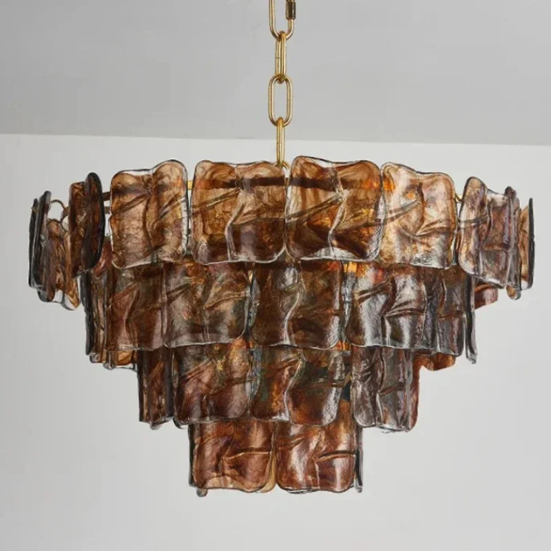 Murano Glass Ceiling Chandelier for Dining Room Living Room Pendant Light Hanging Ceiling Lamps Room Decorating Interior Fixture