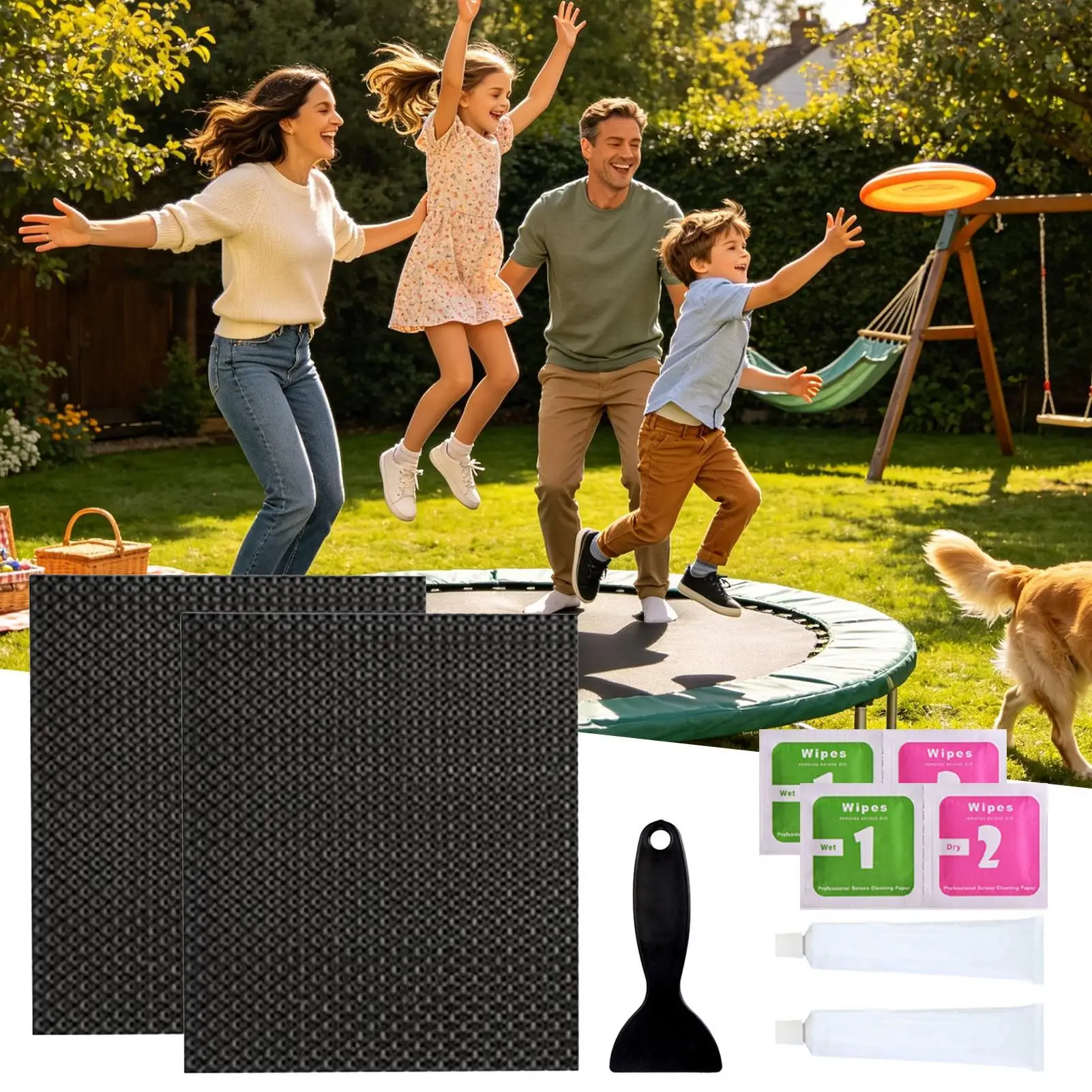 Trampoline Patch Repair Kit Inflatable Pool Boat Waterproof Trampoline Repair Set for Home Garden Yard Patio Lawn