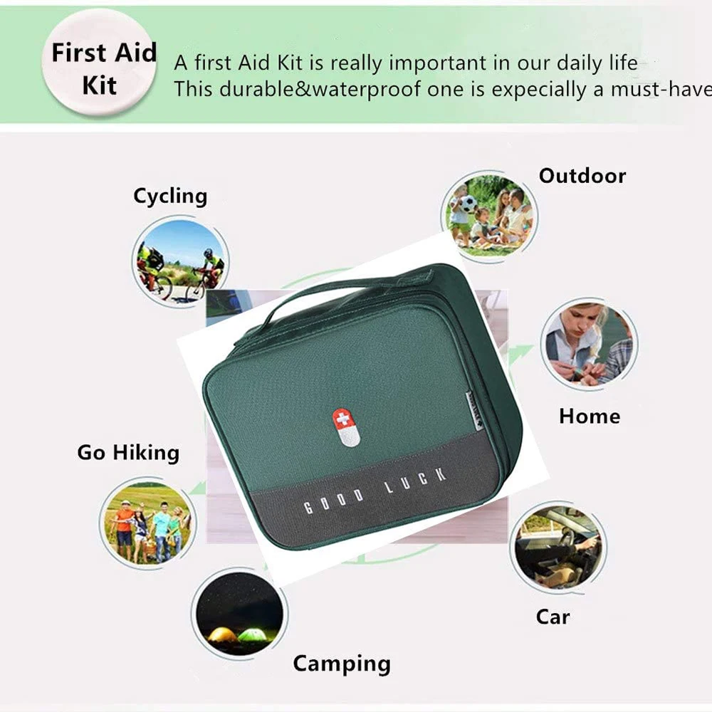 First Aid Kit Bag Organizer Empty Travel Medication Pouch Storage Bag Medical Survival Kit Carrier Handy Medicine Pills Drugs