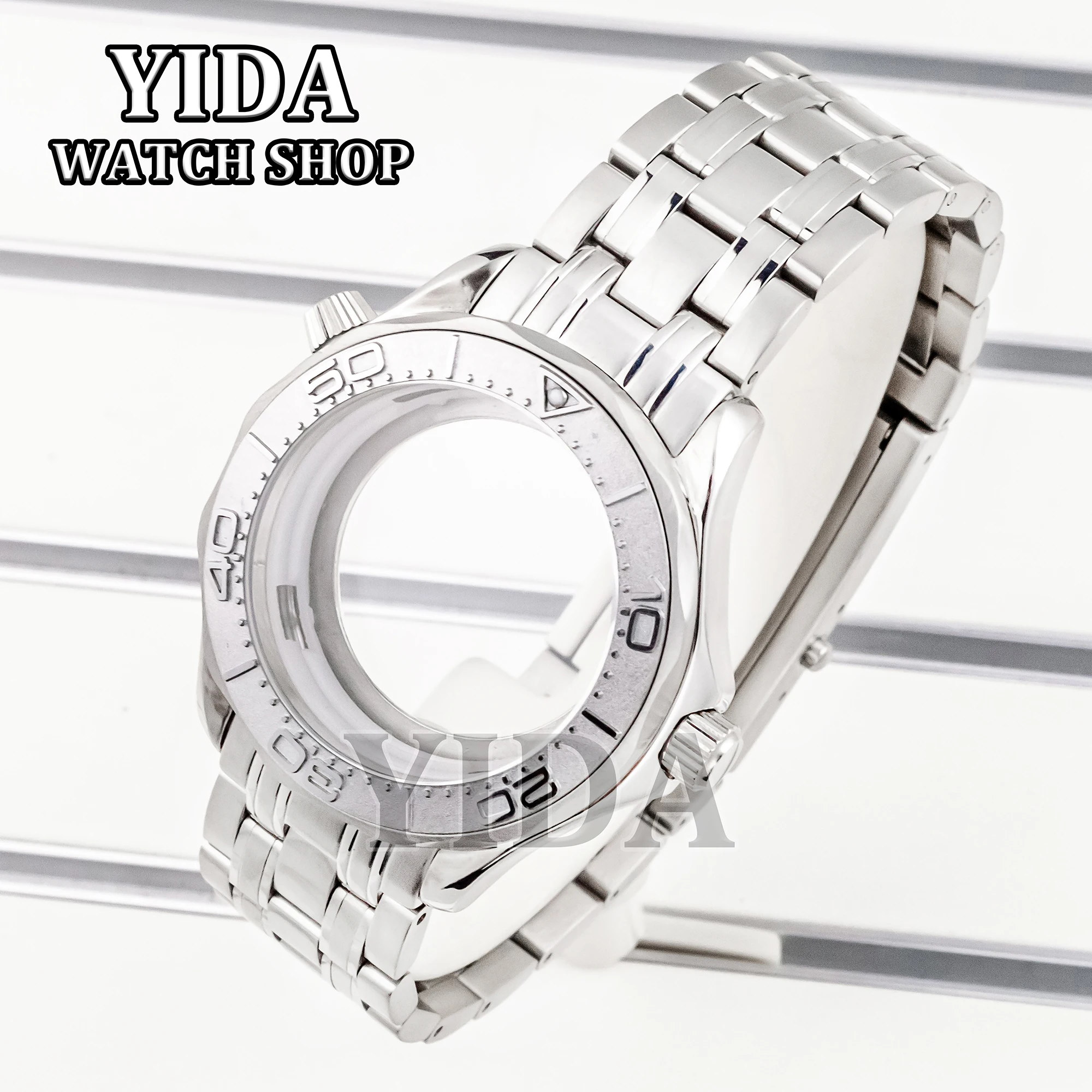 NH35 41mm Stainless Steel Watch case Band 31MM Dial Sapphire Crystal Watch Accessories For Seamaster 300 NH36 Movement Parts