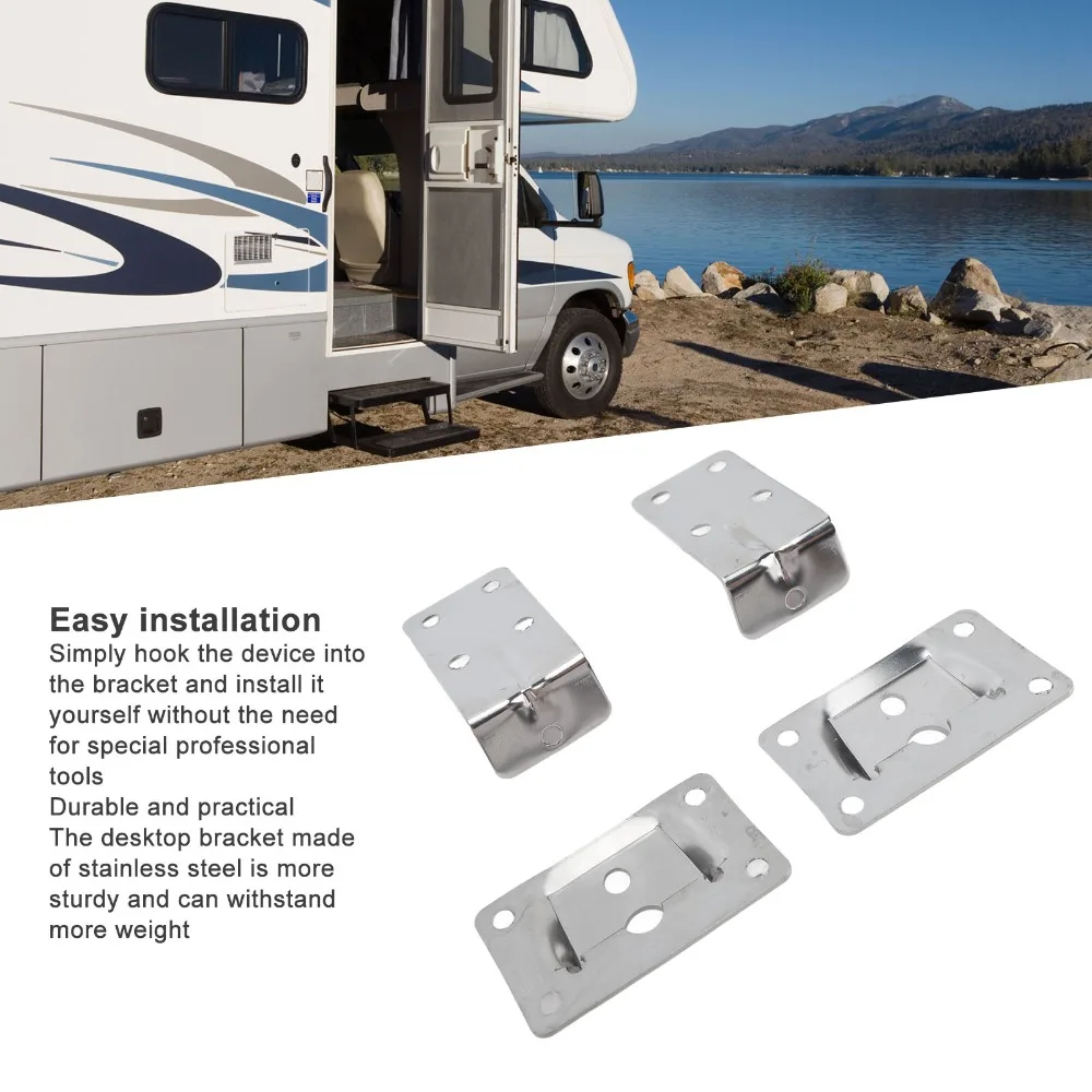 1 Pair 304 Stainless Steel Removable Table Bracket Removable Desktop Mount Tabletop Brackets Desktop Bracket Ship Usage