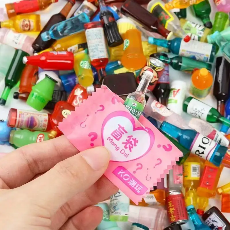Miniature Supermarket Blind Bags Popular Mini Simulated Snacks Drinks Wine Bottles Dollhouse Decor Ornaments Gift Toys