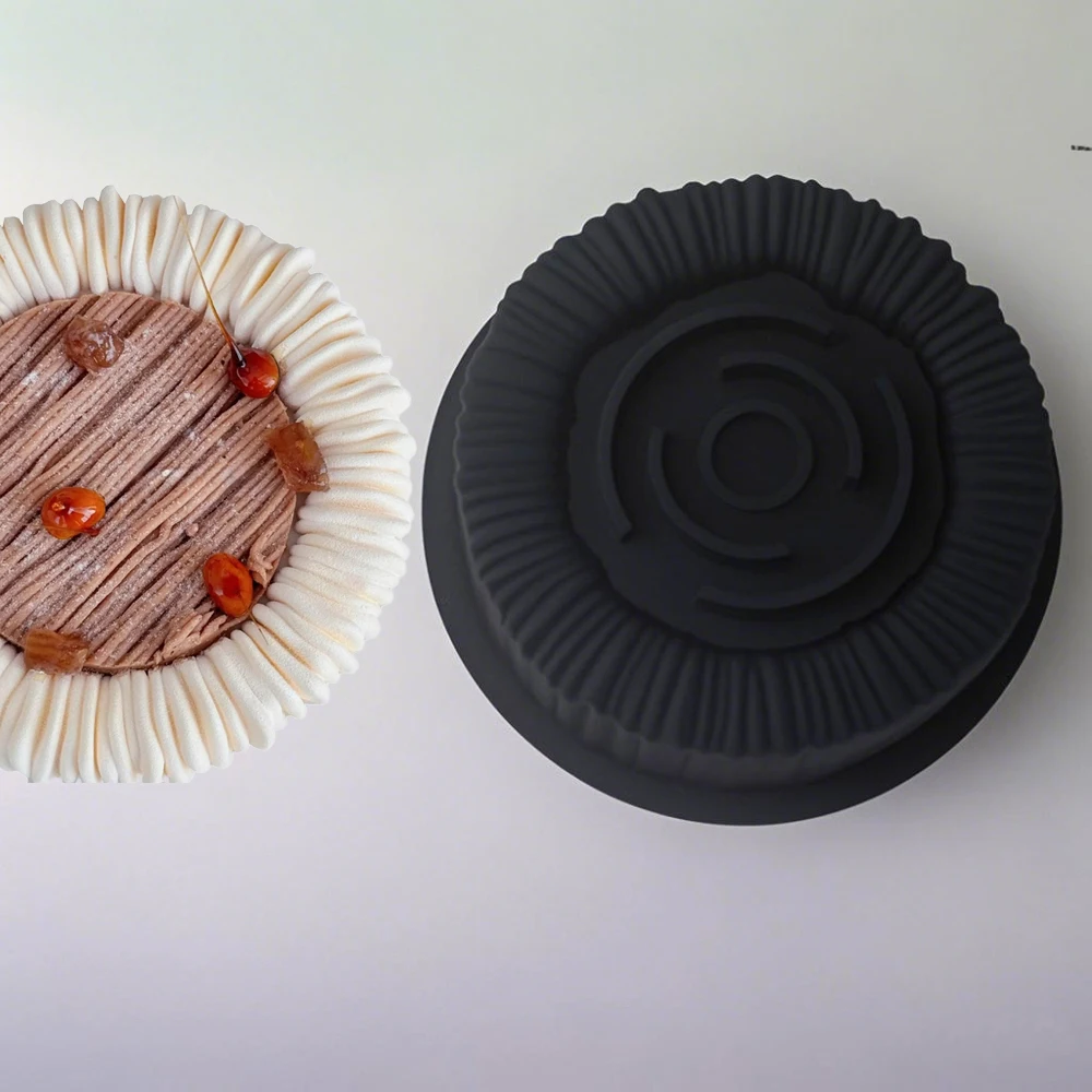 Cylindrical Coil Texture Design 1/6/15 Cells Mousse Cake Mold DIY Pudding Dessert French Dessert Baking Mold Chocolate Mold