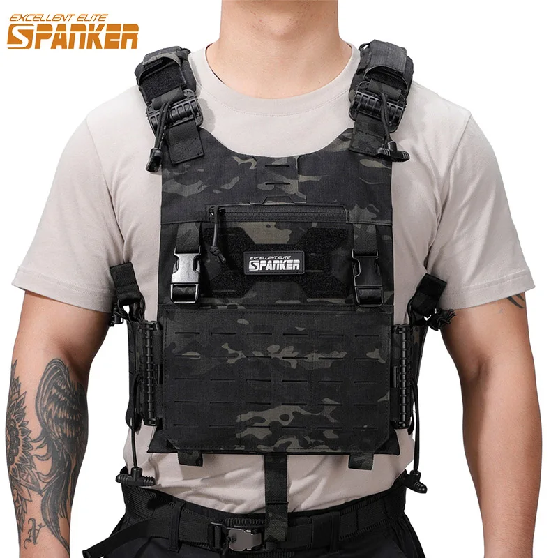 Hunting Tactical Vest 500D Nylon Durable Plate Carrier Vest Chest Rig Airsoft Vest Adjustable Equipments CS Game Jungle