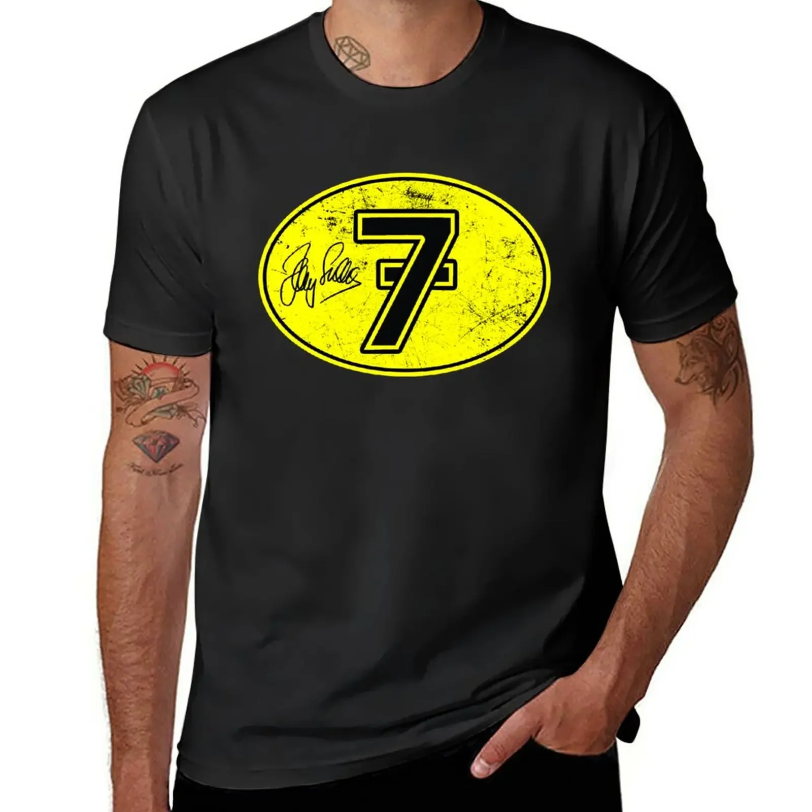 New Barry Sheene Lucky 7 T-Shirt oversized t shirt cute clothes cute tops mens heavyweight fashion Round Neck manga vintage 2024