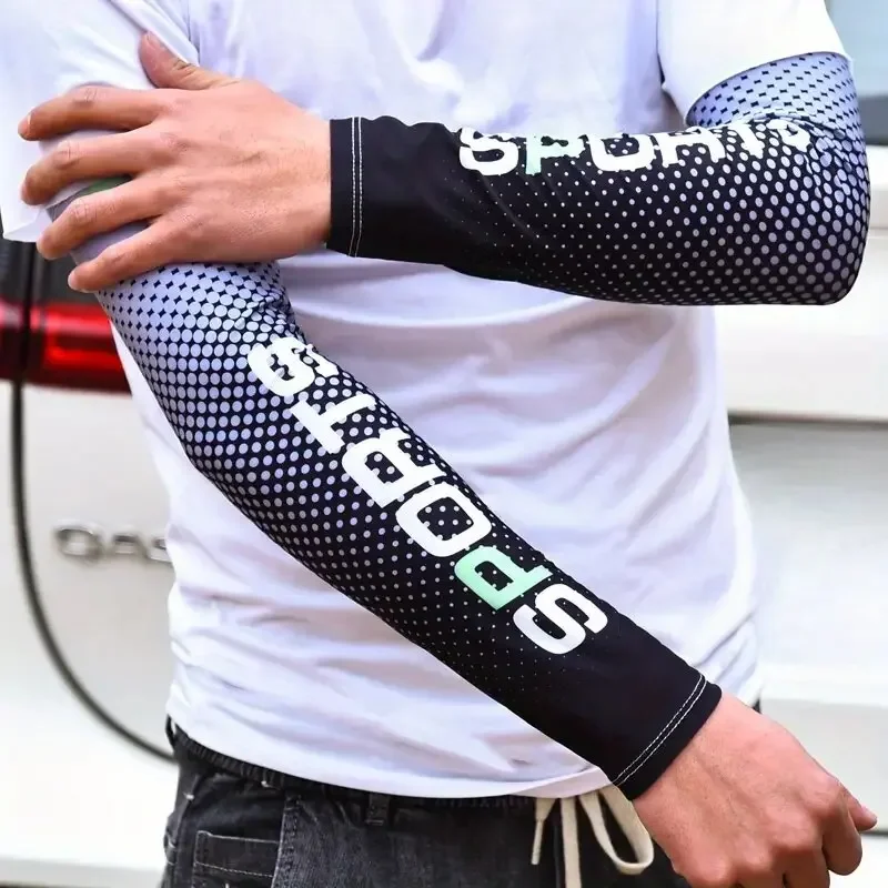 Ice Silk Arm Sleeves UV Protection Anti-Slip Sunscreen for Men & Women Cooling Summer Outdoor Sports Sleeve for Cycling