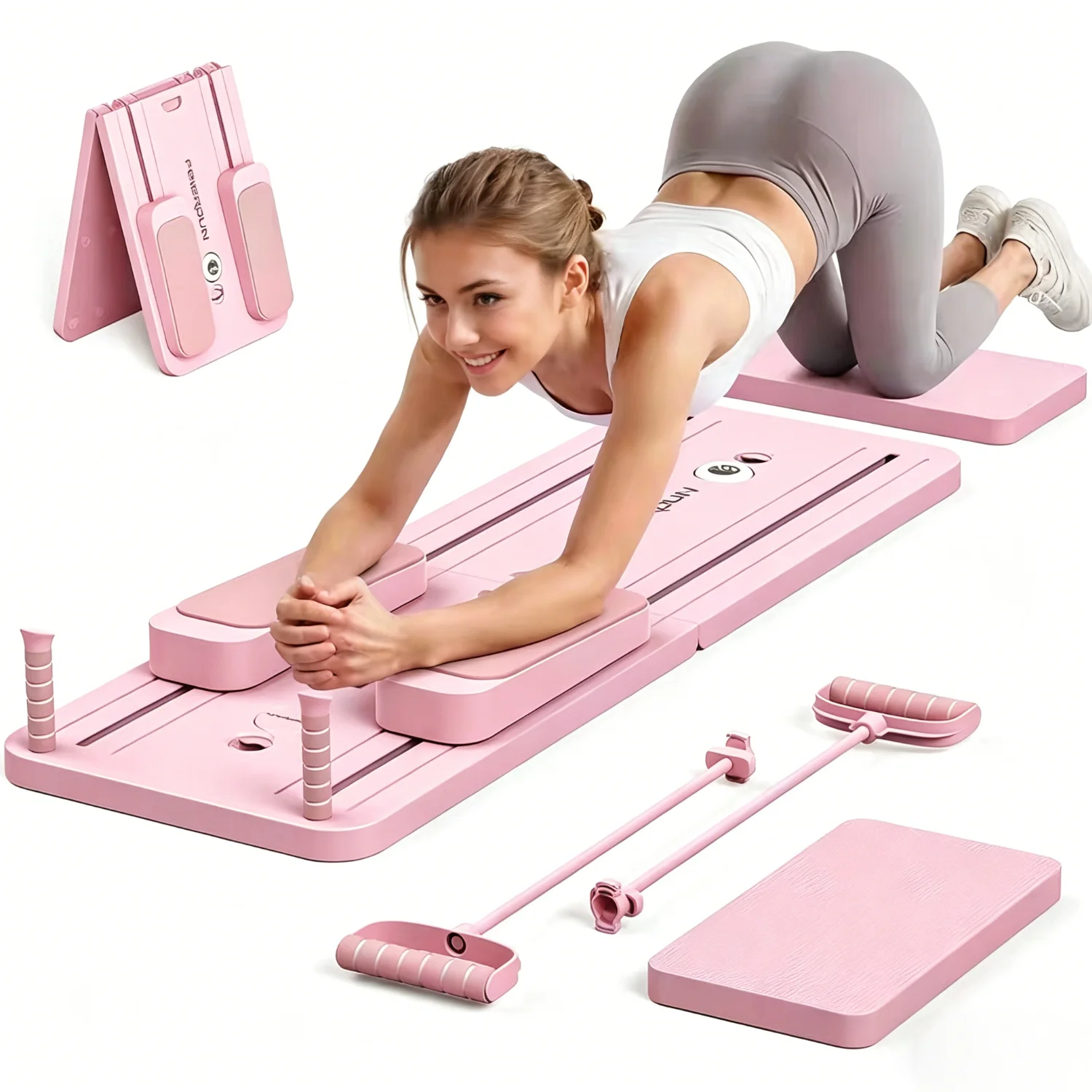 Planche de Pilates Push Up, planche de fitness pour tout le corps avec rebond automatique, équipement d'exercice abdominal multifonctionnel