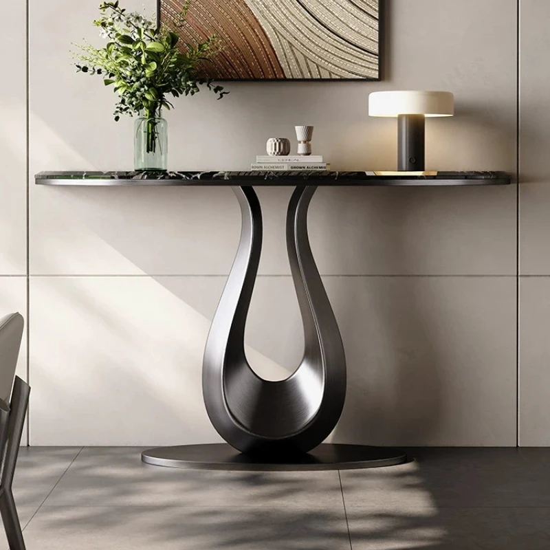 Living Room Entrance Table Modern Luxury Stone Display Stand Cabinet Entryway Console Tables Hallway Console Home Furniture