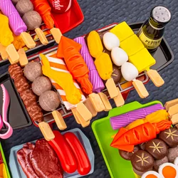 Pretend Play Kitchen Kids Toys Simulation Barbecue Cookware Cooking Food Role Play Educational Gift Toys for Children Baby Gifts