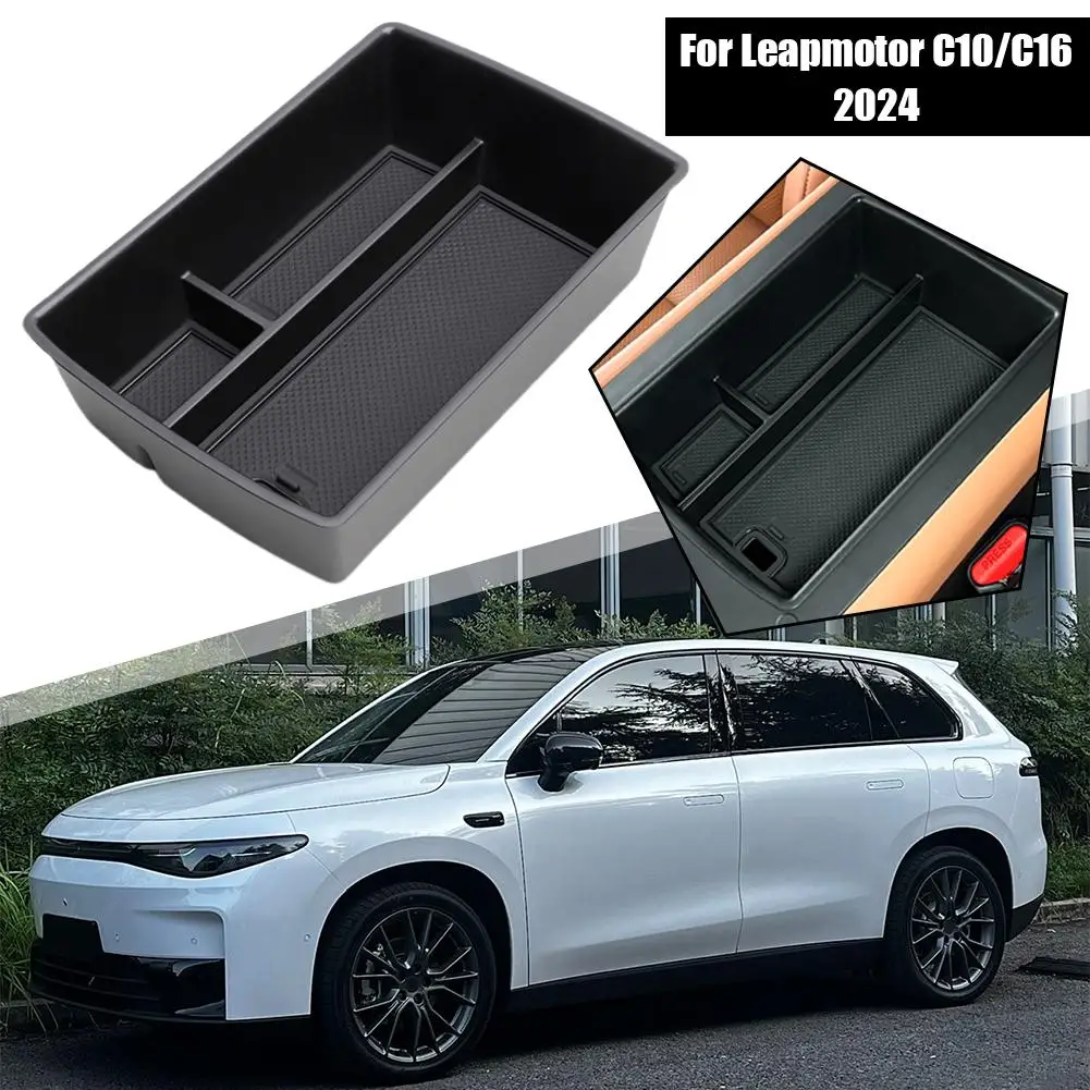ل Leapmotor C10 2024-2025 مسند ذراع السيارة صندوق تخزين مركز وحدة التحكم الداخلية صينية السيارات حالة التخزين المنظم اكسسوارات E7B6 #4