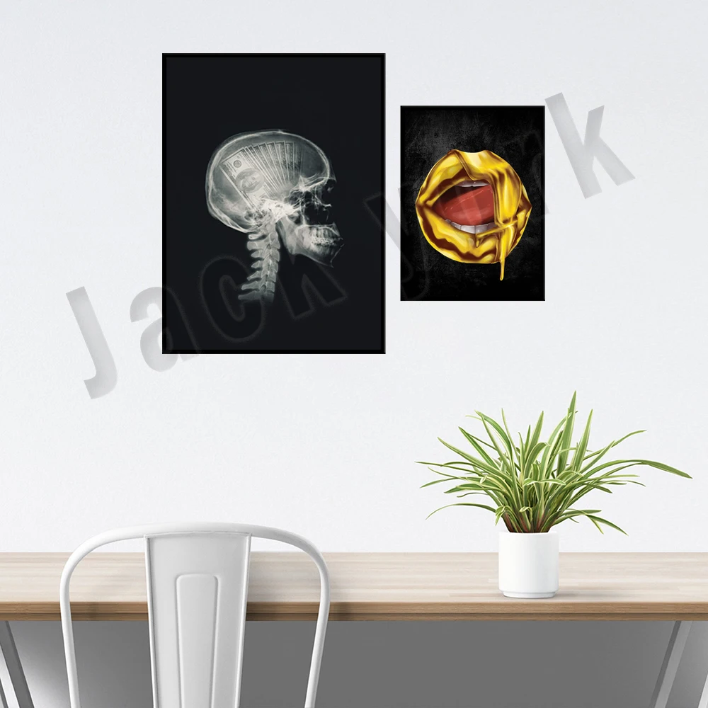X-ray shows my heart is on my money and my money is on my heart. Nothing tastes better than gold, bedroom office decor poster