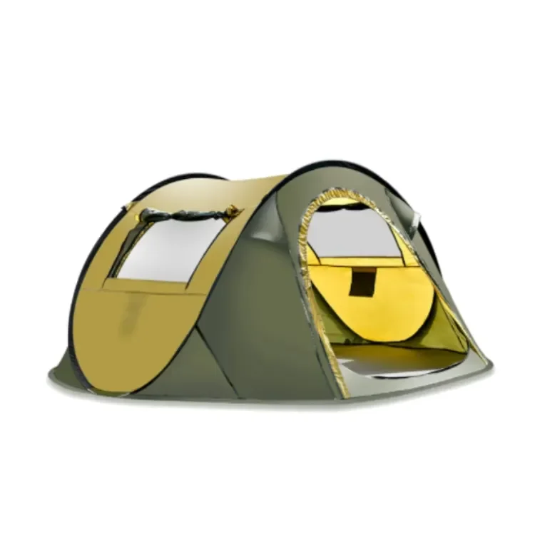 

2-Person Waterproof Automatic Pop-Up Camping Tent for Outdoor Family Double Layers Straight Bracing Portable with Two Doors