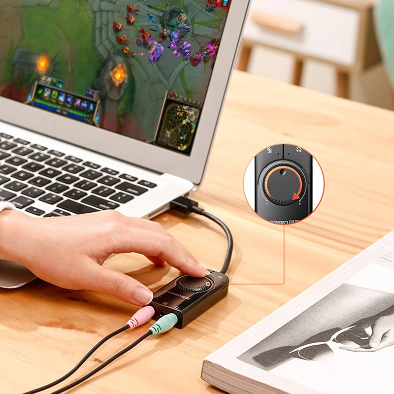 Scheda Audio interfaccia Audio USB adattatore Audio per microfono esterno da 3.5MM scheda Audio per PC Laptop PS4 auricolare scheda Audio USB