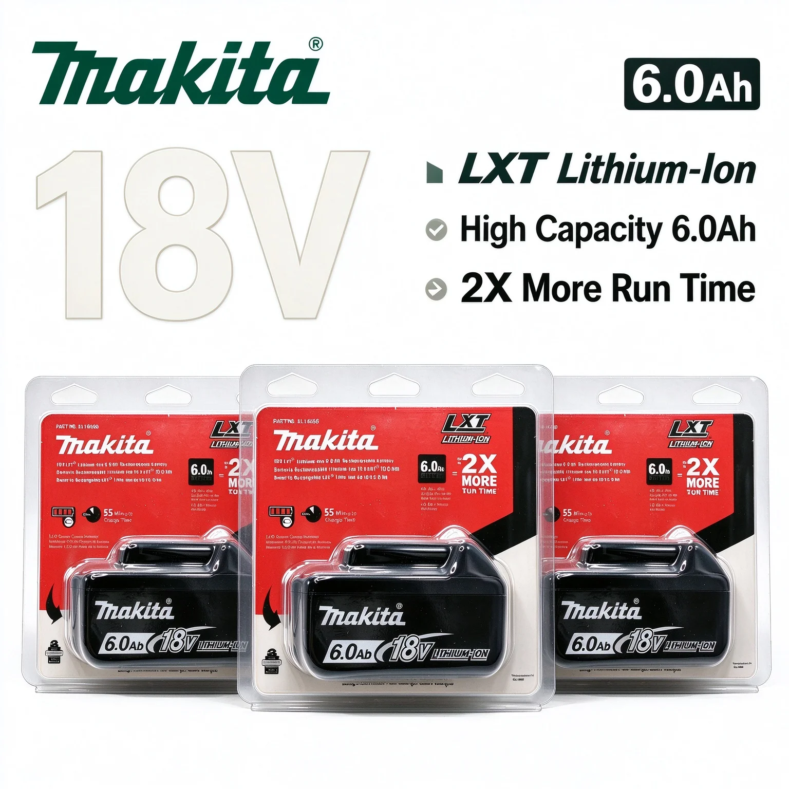 Makita 18V 6.0Ah Lithium Battery BL1860 Cordless Battery for DHP487 Impact Drill Blower Pruning Shears Renovation Cordless Tool