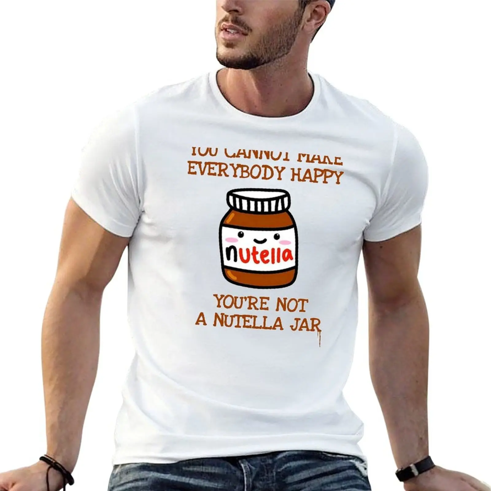 happy nutella jar T-Shirt t shirt for man t shirts for man slim fit T-Shirt