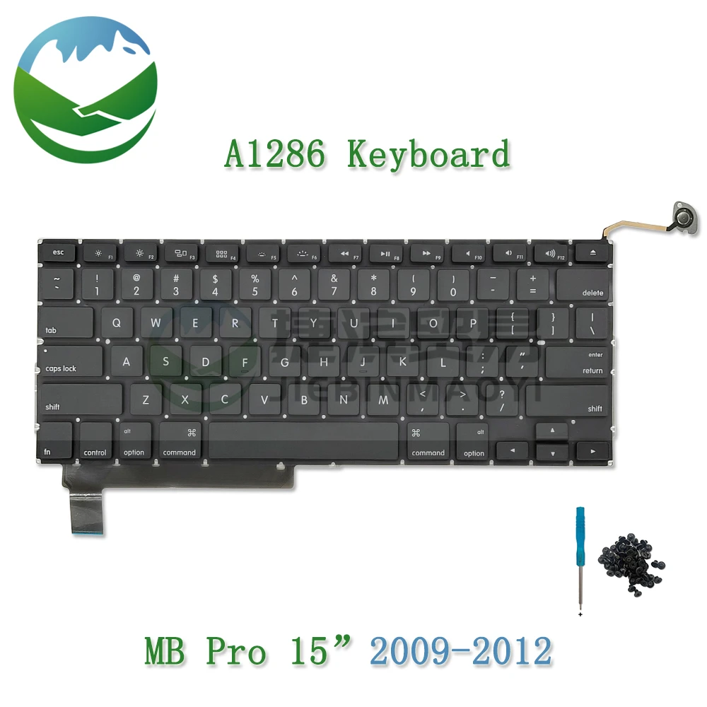 Nuevo A1286 para Macbook Pro 15 "teclado de repuesto EE. UU. Reino Unido ruso francés España versión árabe 2009 2010 2011 2012 año