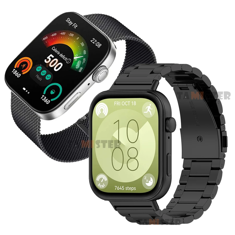 สายสแตนเลสโลหะสำหรับนาฬิกา Huawei ขนาดพอดีกับ3สายรัดข้อมือนาฬิกาอัจฉริยะสำหรับ Huawei Watch Fit 3สายรัดข้อมืออุปกรณ์เสริม Correa