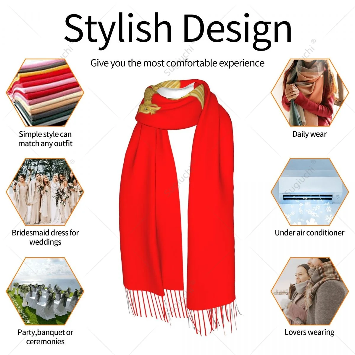 Indonesia Emblem Flag Scarf Pashmina Warm Scarves Shawl Wrap Hijab Spring Winter Multifunction Unisex