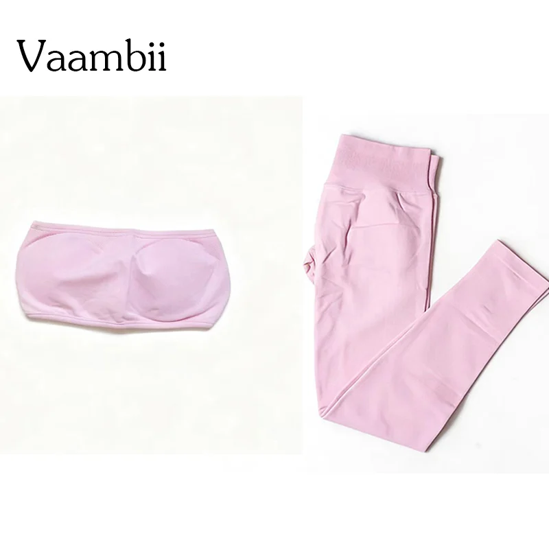 

Impact Backless Bandeau+Leggings Workout Sportwear Sports Sets Woman Gym Leggings And Bra Yoga Fitness Suit 2 Piece