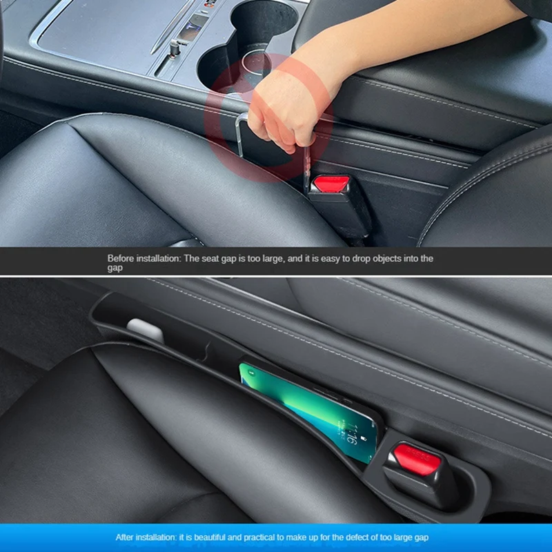 For Tesla Model Y Model 3 2021-2023 Car Seat Space Filler With Organizer, Stop Things Dropping Car Accessories