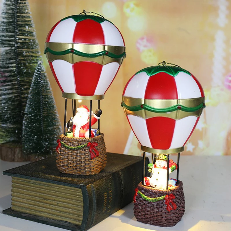 Ornements lumineux de noël, père noël, bonhomme de neige, cheminée en résine, veilleuse LED, décoration de noël, jouets de vacances pour enfants, cadeau