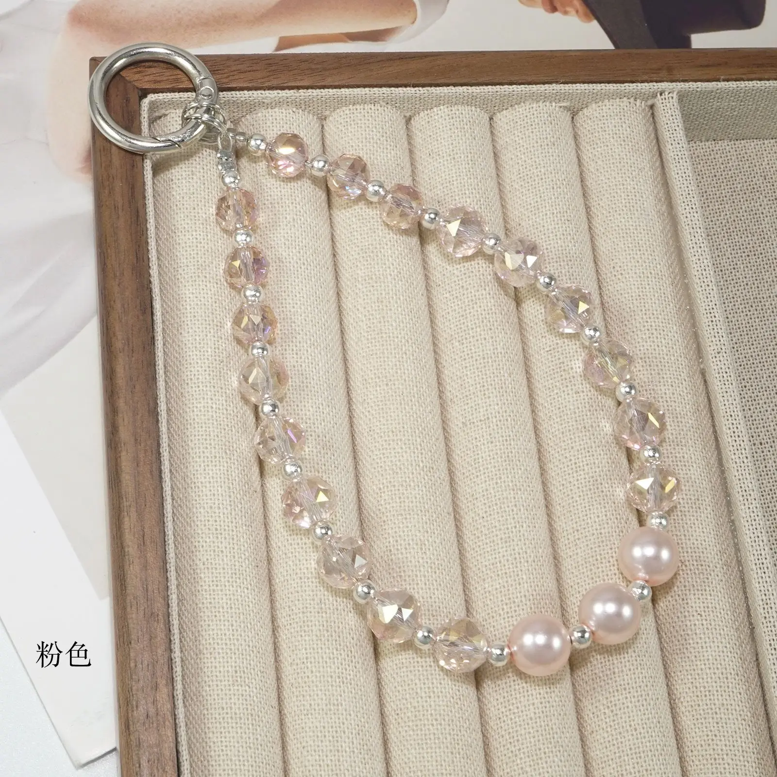 سلسلة هاتف كريستالية، حبل معلق لعلبة الهاتف، سوار معصم مضاد للخسارة، سلسلة مفاتيح، حبل معلق لؤلؤي كريستالي للهاتف