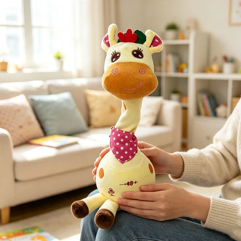 Interactive Giraffe Plush Toy for Kids Singing Talking Dancing Stuffed Animal Cuddly Musical Doll with Volume Control for Fun