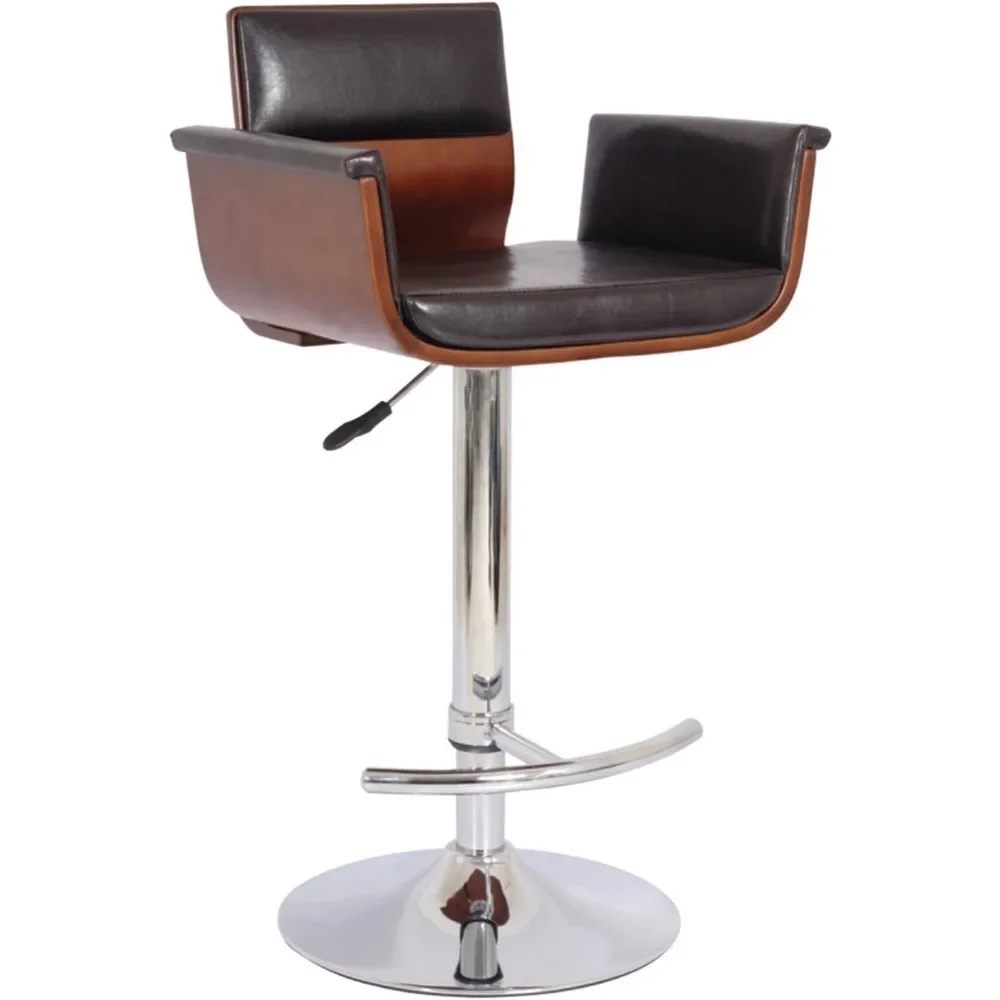 XMSJ-Altura ajustável Rotating Bar Stool, Modern Kitchen Counter, Bar Chair, Assento almofadado, Braço e Costas