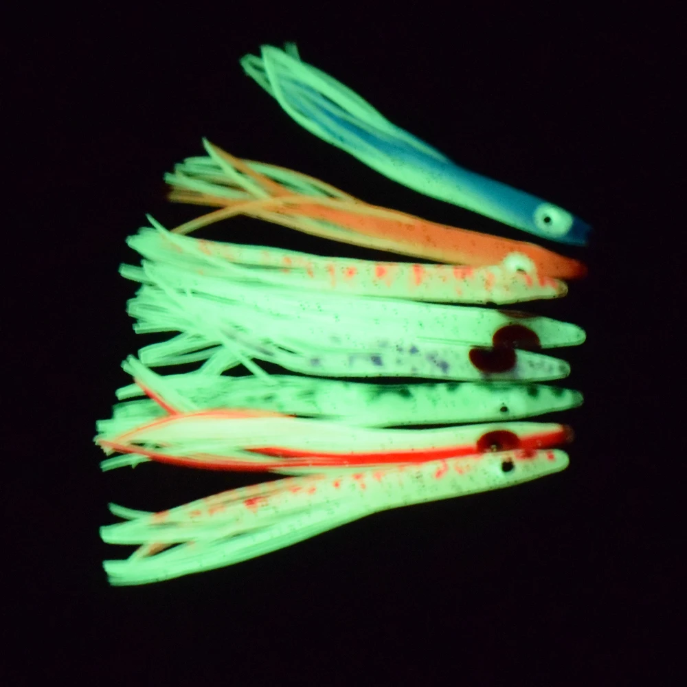 JTUUWRAP إبرة على شكل طعم الحبار مضيئة الطعم الاصطناعي كبير الحبار الطعم الناعم ، أحمر/أبيض/أخضر الحبار تنورة الصيد إغراء #4