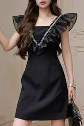 DABUWAWA Tienda Vestidos Elegantes Para Mujeres V-Neck Flying Sleeve Dresses For Women Diamond Empire Skirt Y2K 원피스 DA1BDR035