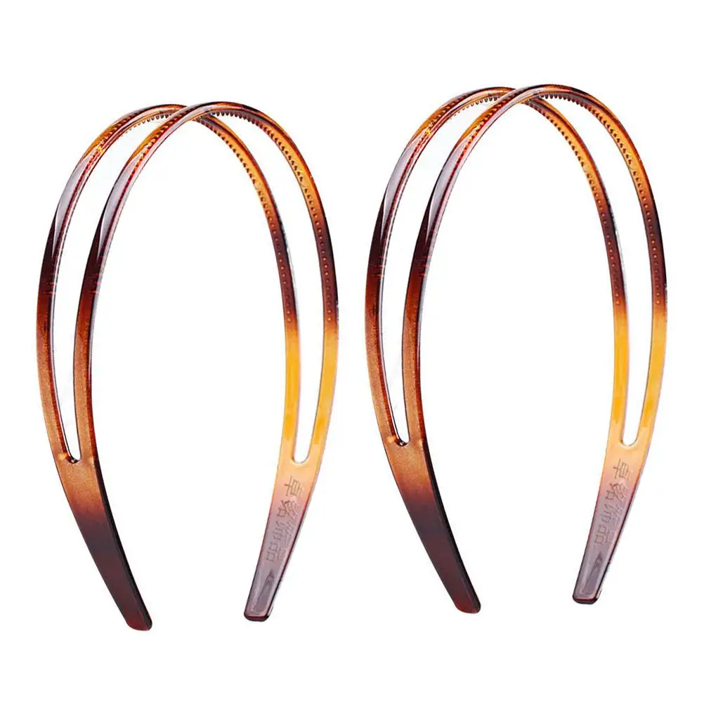 

2pcs Anti-slip Hairbands with Teeth for Women Fine Sturdy Non-slip Workout Headbands Face Washing Proms Weddings Bright Turtle