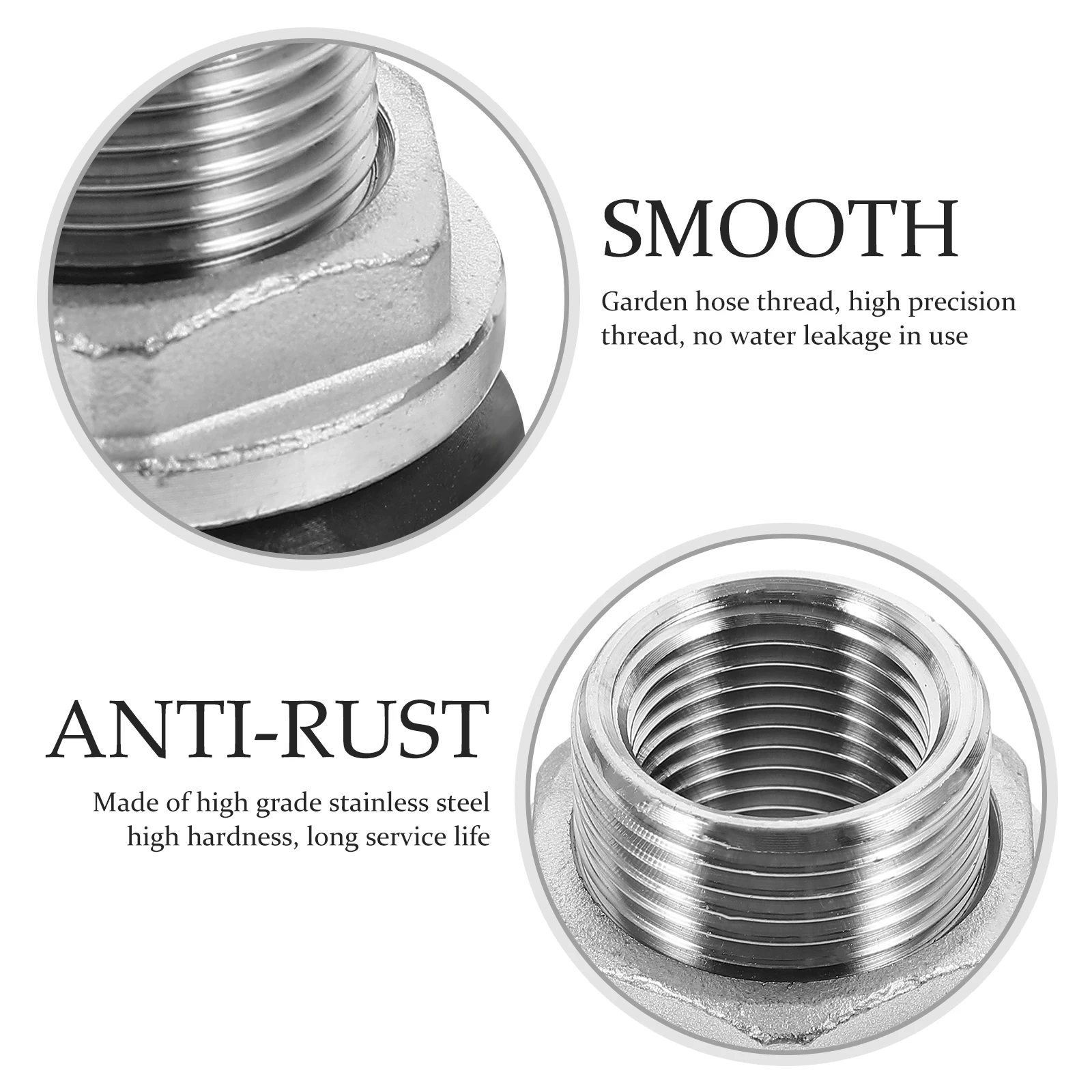

Stainless Steel Water Tank Connector Threaded Fitting Recessed Gasket No Leakage 1/2 Inch For Aquariums Pools Rain