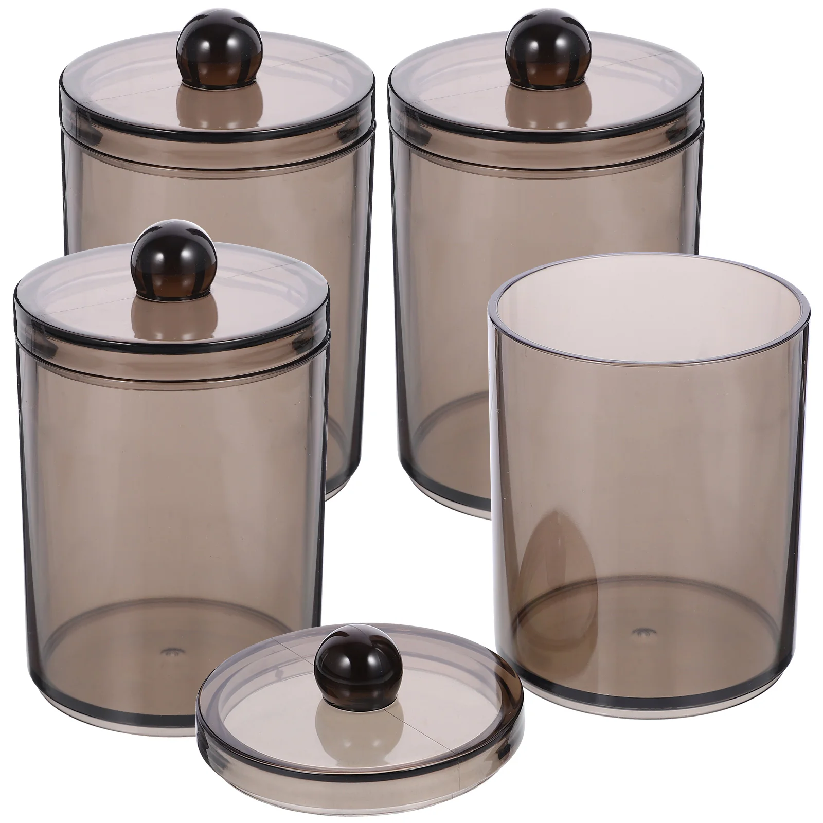 

4 Pcs Cotton Balls Swab Storage Box Small Bathroom Organization Plastic Jars Dispenser Pad Holder